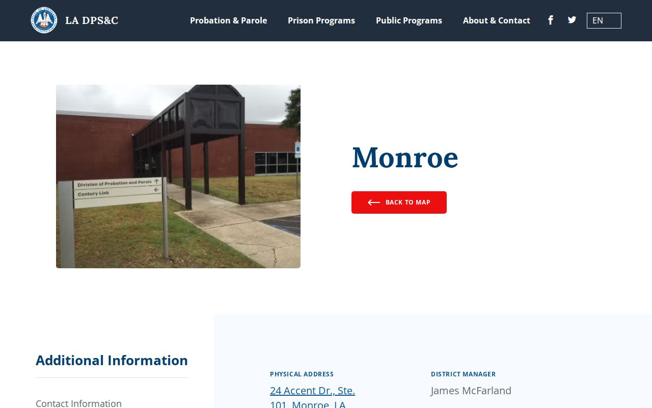 Caldwell Parish parole and probation Monroe District office